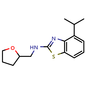 Chemical structure of 4-isopropyl-N-(tetrahydrofuran-2-ylmethyl)-1,3-benzothiazol-2-amine , CAS 1204297-10-8, AChemBlock L19820