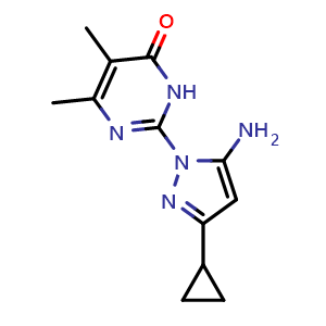 2-(5-amino-3-cyclopropyl-1H-pyrazol-1-yl)-5,6-dimethylpyrimidin-4(3H)-one