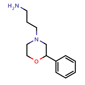Chemical structure of [3-(2-phenylmorpholin-4-yl)propyl]amine , CAS 1172928-72-1, AChemBlock L19843