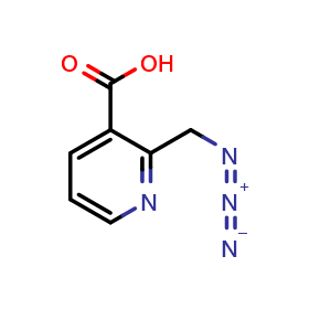 Chemical structure of 2-(Azidomethyl)pyridine-3-carboxylic acid , CAS 1700604-18-7, AChemBlock L19850
