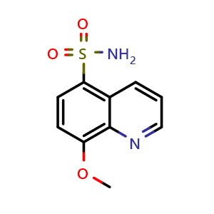 Chemical structure of 8-methoxyquinoline-5-sulfonamide , CAS 129660-43-1, AChemBlock L19868