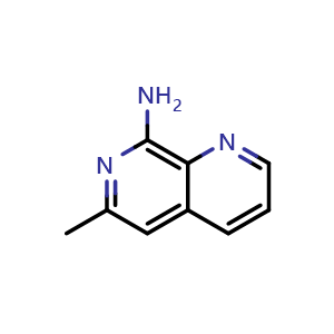 Chemical structure of 6-methyl-1,7-naphthyridin-8-amine , CAS 63029-22-1, AChemBlock L19869