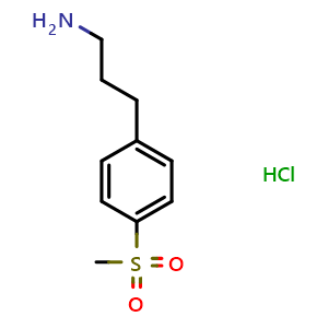Chemical structure of 3-(4-(methylsulfonyl)phenyl)propan-1-amine hydrochloride , CAS 857392-90-6, AChemBlock L19884