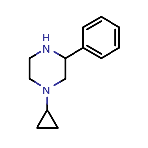 Chemical structure of 1-cyclopropyl-3-phenylpiperazine , CAS 1248907-49-4, AChemBlock L19902