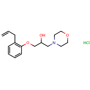 Chemical structure of 1-(2-allylphenoxy)-3-morpholinopropan-2-ol hydrochloride , CAS 292062-11-4, AChemBlock L19915