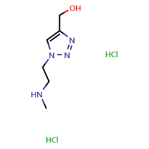 Chemical structure of (1-(2-(methylamino)ethyl)-1H-1,2,3-triazol-4-yl)methanol hydrochloride , CAS 1820666-15-6, AChemBlock L19952
