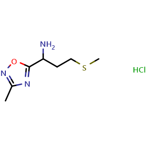 1-(3-methyl-1,2,4-oxadiazol-5-yl)-3-(methylthio)propan-1-amine hydrochloride