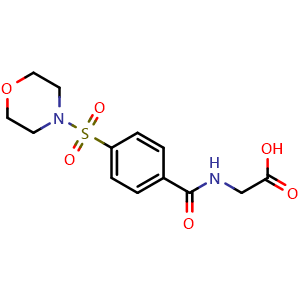 Chemical structure of N-[4-(Morpholin-4-ylsulfonyl)benzoyl]glycine , CAS 712344-24-6, AChemBlock L19997