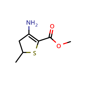 Chemical structure of methyl 3-amino-5-methyl-4,5-dihydrothiophene-2-carboxylate , CAS 188395-61-1, AChemBlock L20010