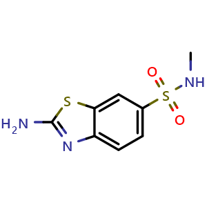 Chemical structure of 2-Amino-benzothiazole-6-sulfonic acid methylamide , CAS 18101-53-6, AChemBlock L20015