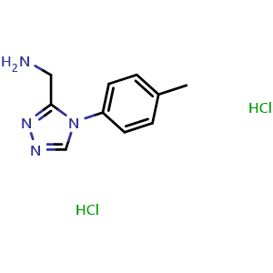 Chemical structure of {[4-(4-methylphenyl)-4H-1,2,4-triazol-3-yl]methyl}amine dihydrochloride , CAS 1351649-65-4, AChemBlock L20032
