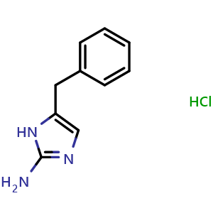 Chemical structure of 5-benzyl-1H-imidazol-2-amine hydrochloride , CAS 862254-42-0, AChemBlock L20079