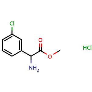 Chemical structure of methyl amino(3-chlorophenyl)acetate hydrochloride , CAS 1351586-91-8, AChemBlock L20106