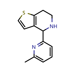 Chemical structure of 4-(6-methylpyridin-2-yl)-4,5,6,7-tetrahydrothieno[3,2-c]pyridine , CAS 1350988-88-3, AChemBlock L20151