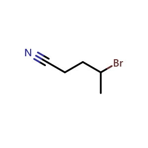 Chemical structure of 4-bromopentanenitrile , CAS 14470-12-3, AChemBlock L20214
