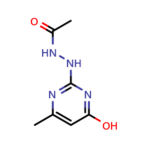 Chemical structure of N'-(4-Hydroxy-6-methylpyrimidin-2-yl)acetohydrazide , CAS 117098-60-9, AChemBlock L20221
