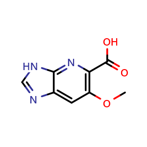 Chemical structure of 6-methoxy-3H-imidazo[4,5-b]pyridine-5-carboxylic acid , CAS 1820613-55-5, AChemBlock L20223