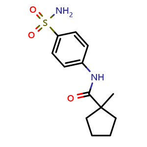 Chemical structure of 1-methyl-N-(4-sulfamoylphenyl)cyclopentane-1-carboxamide , CAS 923183-91-9, AChemBlock L20225
