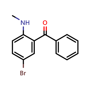 Chemical structure of (5-Bromo-2-methylamino-phenyl)-phenyl-methanone , CAS 39573-20-1, AChemBlock L20235