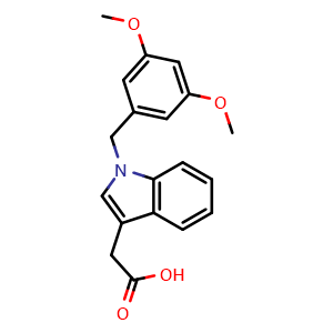 Chemical structure of [1-(3,5-dimethoxybenzyl)-1H-indol-3-yl]acetic acid , CAS 1105192-51-5, AChemBlock L20248