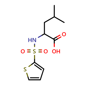 Chemical structure of N-(2-thienylsulfonyl)leucine , CAS 82068-15-3, AChemBlock L20255