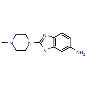 Chemical structure of 2-(4-methylpiperazin-1-yl)-1,3-benzothiazol-6-amine , CAS 1275171-77-1, AChemBlock L20259