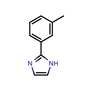 Chemical structure of 2-(3-methylphenyl)-1H-imidazole , CAS 21202-37-9, AChemBlock L20283