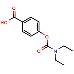 Chemical structure of 4-[(Diethylcarbamoyl)oxy]benzoic acid , CAS 1204297-93-7, AChemBlock L20313