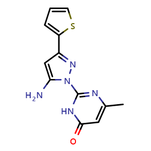 2-[5-amino-3-(2-thienyl)-1H-pyrazol-1-yl]-6-methylpyrimidin-4(3H)-one