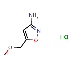 Chemical structure of 5-(methoxymethyl)isoxazol-3-amine hydrochloride , CAS 1820615-29-9, AChemBlock L20333