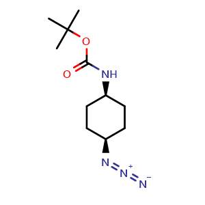 Chemical structure of tert-butyl (cis-4-azidocyclohexyl)carbamate , CAS 247568-84-9, AChemBlock L20345