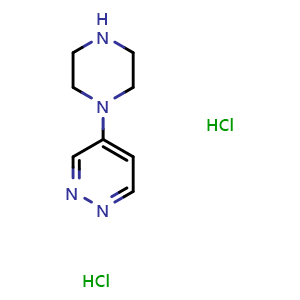 Chemical structure of 4-(piperazin-1-yl)pyridazine dihydrochloride , CAS 1881292-75-6, AChemBlock L20371
