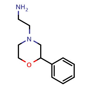 Chemical structure of [2-(2-phenylmorpholin-4-yl)ethyl]amine , CAS 1082248-83-6, AChemBlock L20372