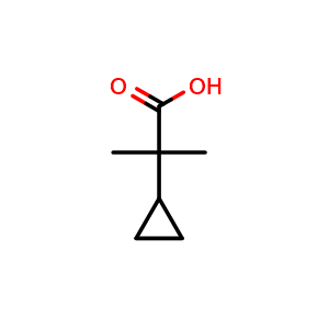 Chemical structure of 2-cyclopropyl-2-methylpropanoic acid , CAS 71199-13-8, AChemBlock L20381