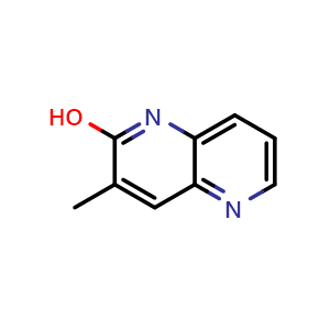 Chemical structure of 3-Methyl-1,5-naphthyridin-2-ol , CAS 90417-10-0, AChemBlock L20410