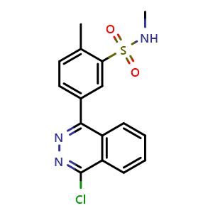 Chemical structure of 5-(4-chlorophthalazin-1-yl)-N,2-dimethylbenzenesulfonamide , CAS 736940-27-5, AChemBlock L20425