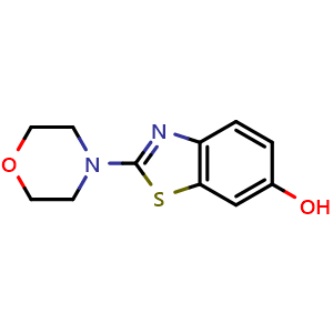 Chemical structure of 2-morpholin-4-yl-1,3-benzothiazol-6-ol , CAS 33670-46-1, AChemBlock L20451
