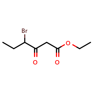 Chemical structure of ethyl 4-bromo-3-oxohexanoate , CAS 52851-15-7, AChemBlock L20487