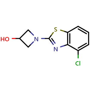 Chemical structure of 1-(4-chlorobenzo[d]thiazol-2-yl)azetidin-3-ol , CAS 1421498-46-5, AChemBlock L20500