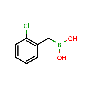 Chemical structure of [(2-chlorophenyl)methyl]boronic acid , CAS 1350512-46-7, AChemBlock L20522