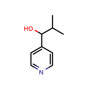 Chemical structure of 2-methyl-1-(pyridin-4-yl)propan-1-ol , CAS 172219-15-7, AChemBlock L20534