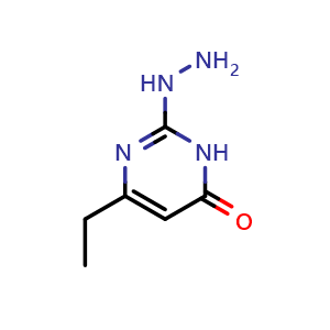 Chemical structure of 6-ethyl-2-hydrazinopyrimidin-4(3{H})-one , CAS 1899-60-1, AChemBlock L20556