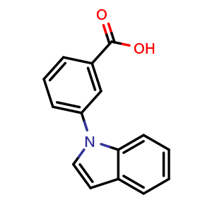 Chemical structure of 3-(1H-indol-1-yl)benzoic acid , CAS 1207028-05-4, AChemBlock L20573