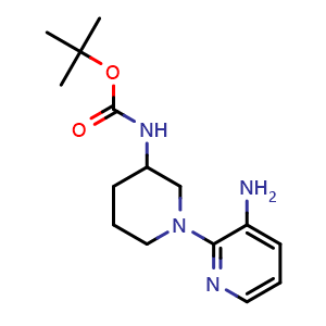 Chemical structure of tert-butyl (1-(3-aminopyridin-2-yl)piperidin-3-yl)carbamate , CAS 1052705-54-0, AChemBlock L20575