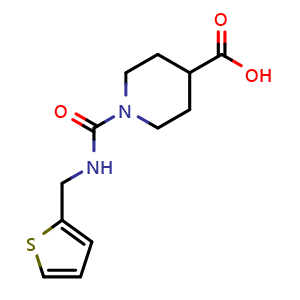 Chemical structure of 1-{[(2-thienylmethyl)amino]carbonyl}piperidine-4-carboxylic acid , CAS 1094461-04-7, AChemBlock L20602