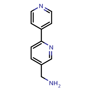 Chemical structure of [2,4'-bipyridin]-5-ylmethanamine , CAS 1255638-56-2, AChemBlock L20603