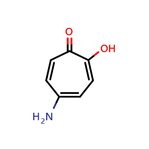 Chemical structure of 5-Amino-2-hydroxycyclohepta-2,4,6-trien-1-one , CAS 7021-46-7, AChemBlock L20620