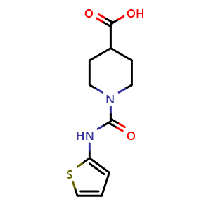 Chemical structure of 1-[(2-thienylamino)carbonyl]piperidine-4-carboxylic acid , CAS 1286732-67-9, AChemBlock L20625