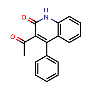 Chemical structure of 3-Acetyl-4-phenyl-1H-quinolin-2-one , CAS 313273-62-0, AChemBlock L20645
