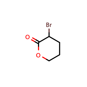 Chemical structure of 3-bromooxan-2-one , CAS 55974-69-1, AChemBlock L20669